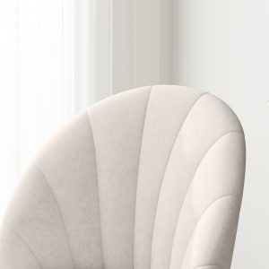 HOMCOM Modern Dining Chairs Set of 4, Upholstered Dining Room Chairs with Metal Legs, Shell Backrest, Padded Seat, Cream White - Image 10