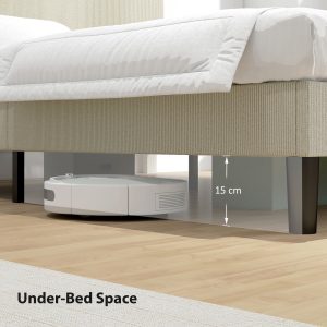 HOMCOM Queen Size Bed Frame with Adjustable Upholstered Headboard Platform Bed Frame Wood Slat Support Noise Free Light Grey - Image 7