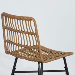 HOMCOM Rattan Counter Height Bar Stools Set of 2, 26" Counter Stools with Back, Modern Bar Chairs for Kitchen Island, Brown - Image 10