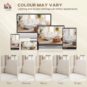 HOMCOM Sectional Sofa, Corduroy U Shaped Couch with Double Chaise and Spring Cushions, 2200lb Capacity, Beige - Image 7