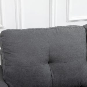 HOMCOM Sectional Sofa Couch, L Shaped Couch with Reversible Chaise, Wooden Legs for Living Room, Bedroom, Dark Grey - Image 12