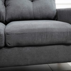 HOMCOM Sectional Sofa Couch, L Shaped Couch with Reversible Chaise, Wooden Legs for Living Room, Bedroom, Dark Grey - Image 13