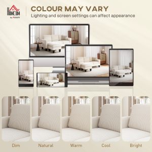 HOMCOM Sectional Sofa, L Shaped Couch, with Changeable Chaise or Ottoman, Cream White - Image 9