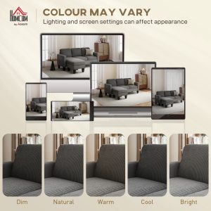 HOMCOM Sectional Sofa, L Shaped Couch, with Changeable Chaise or Ottoman, Dark Grey - Image 9