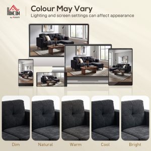 HOMCOM Sectional Sofa, L Shaped Couch with Changeable Chaise, Wooden Legs, Black - Image 16