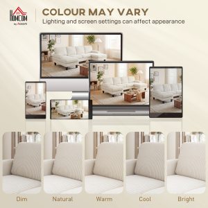 HOMCOM Sectional Sofa, U Shaped Couch with Double Chaise, Pillow-top Armrests and Spring Cushions, 2200lb Capacity, Beige - Image 27