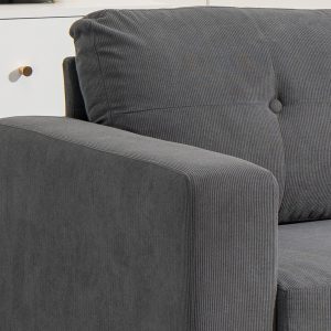 HOMCOM Sectional Sofa with Changeable Chaise Lounge, 3 Seat L-Shaped Small Space Sofa, Upholstered Couch for Small Space, Dark Grey - Image 26