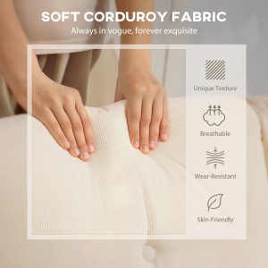 HOMCOM Sectional Sofa with Changeable Chaise Lounge, 3 Seat L-Shaped Sofa, Upholstered Couch for Small Space, Cream White - Image 26