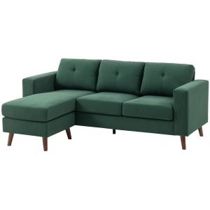 HOMCOM Sectional Sofa with Changeable Chaise Lounge, 3 Seat L-Shaped Sofa, Upholstered Couch for Small Space, Dark Green - Image 34