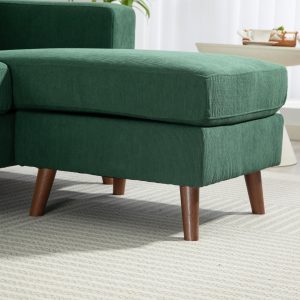 HOMCOM Sectional Sofa with Changeable Chaise Lounge, 3 Seat L-Shaped Sofa, Upholstered Couch for Small Space, Dark Green - Image 13