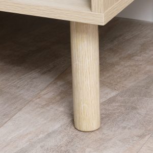 HOMCOM Set of 2 Bedroom Nightstands, Side Table with Storage Shelf and Drawer for Living Room, Bedroom, Natural Wood - Image 9