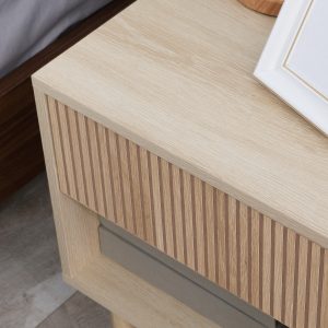 HOMCOM Set of 2 Bedroom Nightstands, Side Table with Storage Shelf and Drawer for Living Room, Bedroom, Natural Wood - Image 10