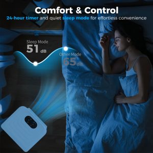 HOMCOM Small Portable AC 8000 BTU, Dehumidifier, Remote Control, 24-Hour Timer, Window Mount Kit for Bedroom, Cream - Image 6