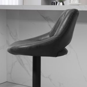 HOMCOM Swivel Bar Stools Set of 2, Faux Leather Upholstered Counter Height Barstools with Round Metal Base - Image 9