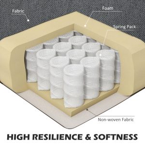 HOMCOM U Shape Couch with Double Chaise Lounge, Modern 4 Seater Sofa with Wooden Legs, Fabric Sofa for Living Room, Dark Grey - Image 6