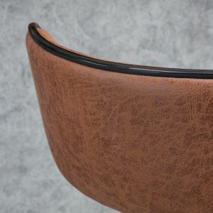 HOMCOM Vintage Set of 2 Microfiber Cloth Adjustable Bar Height Stools with Swivel Seat, Brown - Image 9