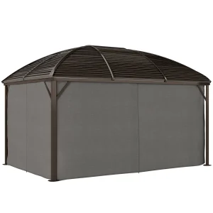 3 x 4 m Patio Aluminium Gazebo Hardtop Metal Roof Canopy Party Tent Garden Outdoor Shelter w/Mesh & Side Walls - Image 6