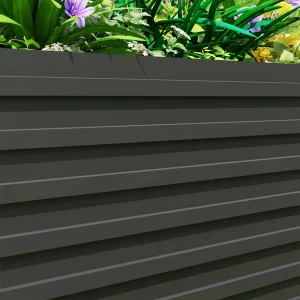 8' x 4' x 2' Raised Garden Bed, Galvanized Planter Box for Growing Flowers, Herbs and Vegetables, Dark Grey - Image 7