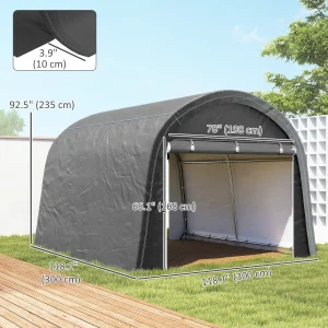 Outsunny 10' x 10' Outdoor Storage Tent, Heavy Duty and Waterproof Portable Shed for Bike, Motorcycle & Garden Tools - Image 3