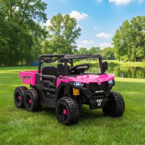 Qaba 24V 4WD Kids Ride On Truck with 6 Wheels Electric Ride On Car with Remote, Dump Bed for 3-8 Years, Pink - Image 10