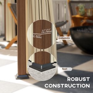 Outsunny 10' x 10' Hardtop Gazebo with Galvanized Steel Roof, Permanent Garden Gazebo with Netting and Curtains - Image 15