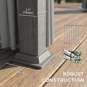 Outsunny 10' x 10' Hardtop Gazebo with Galvanized Steel Roof, Permanent Garden Gazebo with Netting and Curtains - Image 6