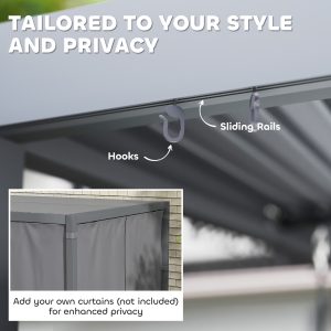 Outsunny 10' x 10' Louvered Pergola with Adjustable Metal Roof and Aluminum Frame, Outdoor Hardtop Gazebo with Drainage System - Image 14