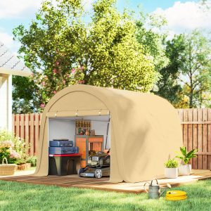Outsunny 10' x 10' Outdoor Storage Tent, Heavy Duty and Waterproof Portable Shed for Bike, Motorcycle & Garden Tools - Image 1