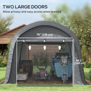 Outsunny 10' x 10' Outdoor Storage Tent, Heavy Duty and Waterproof Portable Shed for Bike, Motorcycle & Garden Tools - Image 13