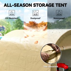 Outsunny 10' x 10' Outdoor Storage Tent, Heavy Duty and Waterproof Portable Shed for Bike, Motorcycle & Garden Tools - Image 4