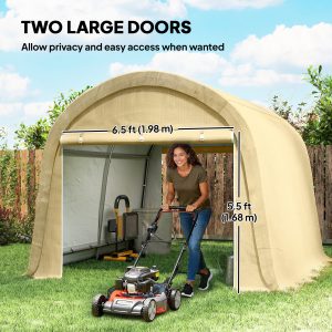 Outsunny 10' x 10' Outdoor Storage Tent, Heavy Duty and Waterproof Portable Shed for Bike, Motorcycle & Garden Tools - Image 6