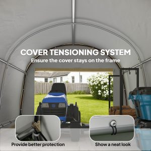 Outsunny 10' x 10' Outdoor Storage Tent, Heavy Duty and Waterproof Portable Shed for Bike, Motorcycle & Garden Tools - Image 7