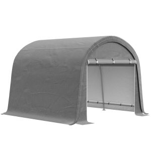Outsunny 10' x 10' Outdoor Storage Tent, Heavy Duty and Waterproof Portable Shed for Bike, Motorcycle & Garden Tools, Light Grey - Image 11