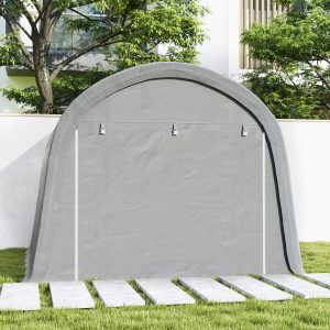 Outsunny 10' x 10' Outdoor Storage Tent, Heavy Duty and Waterproof Portable Shed for Bike, Motorcycle & Garden Tools, Light Grey - Image 9