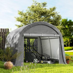 Outsunny 10' x 10' Outdoor Storage Tent, Heavy Duty and Waterproof Portable Shed for Bike, Motorcycle & Garden Tools, Light Grey - Image 10