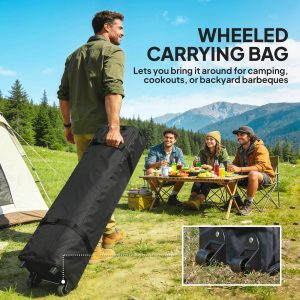 Outsunny 10' x 10' Pop Up Canopy with Sidewalls, Roller Bag, Height Adjustable Instant Tent for Outdoor, Garden, Patio, White - Image 10