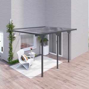 Outsunny 10' x 12' Outdoor Hardtop Pergola Gazebo with Polycarbonate Roof Adjustable Height, Aluminum Frame, UV Protection, Grey - Image 7