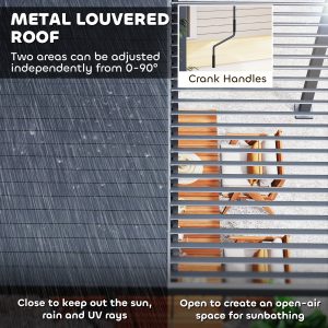 Outsunny 10' x 13' Louvered Pergola with Adjustable Metal Roof and Aluminum Frame, Outdoor Hardtop Gazebo with Drainage System - Image 12