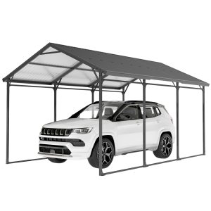 Outsunny 10 x 15ft Metal Carport, Heavy-Duty Carport Canopy with Reinforced Steel Frame & Roof, All-Weather Protection - Image 2