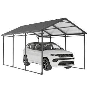 Outsunny 10 x 15ft Metal Carport, Heavy-Duty Carport Canopy with Reinforced Steel Frame & Roof, All-Weather Protection - Image 11