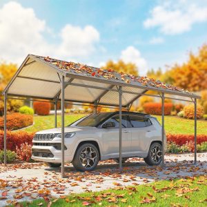 Outsunny 10 x 15ft Metal Carport, Heavy-Duty Carport Canopy with Reinforced Steel Frame & Roof, All-Weather Protection - Image 10