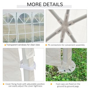 Outsunny 10' x 29' Party Tent, Canopy Tent with Sidewalls and Large Transparent Windows for Garden, Backyard, Outdoor, White - Image 14