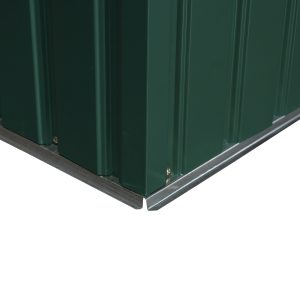 Outsunny 11' x 13' Practical Backyard Garden Storage Tool Shed with Double Sliding Door Garden Tool Shed with 4 Ventilation Slots, Green - Image 14