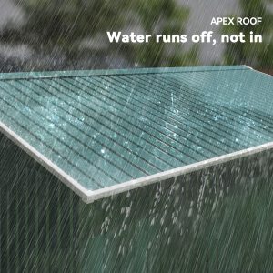 Outsunny 11' x 13' Practical Backyard Garden Storage Tool Shed with Double Sliding Door Garden Tool Shed with 4 Ventilation Slots, Green - Image 7