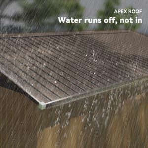 Outsunny 11' x 13'Garden Storage Shed w/ Foundation Kit Metal Tool Storage House w/ Double Doors Yellow - Image 7