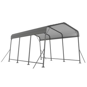 Outsunny 11 x 15FT Metal Carport, Heavy-Duty Carport Canopy with Reinforced Frame & Galvanized Steel Roof, Dark Grey - Image 11