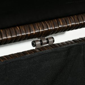 Outsunny 113 Gallon Outdoor Storage Box, Rattan Deck Box for Indoor, Patio Furniture Cushions, Brown - Image 7