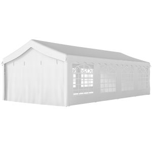 Outsunny 13'x26' Heavy Duty Large Party Tent & Carport with Removable Sidewalls, Windows, Portable Garage Canopy Tent, White - Image 2