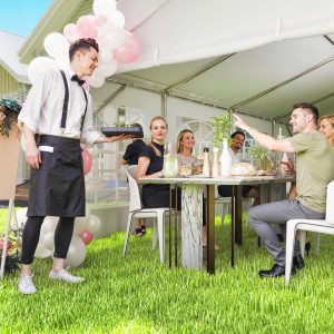 Outsunny 13'x26' Heavy Duty Large Party Tent & Carport with Removable Sidewalls, Windows, Portable Garage Canopy Tent, White - Image 7