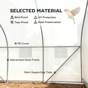 Outsunny 15'x10'x7' Greenhouse Gardening Planting Shed White - Image 14